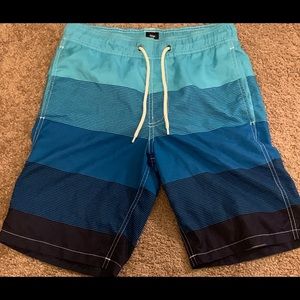 Men’s Blue-Striped Swim Trunks